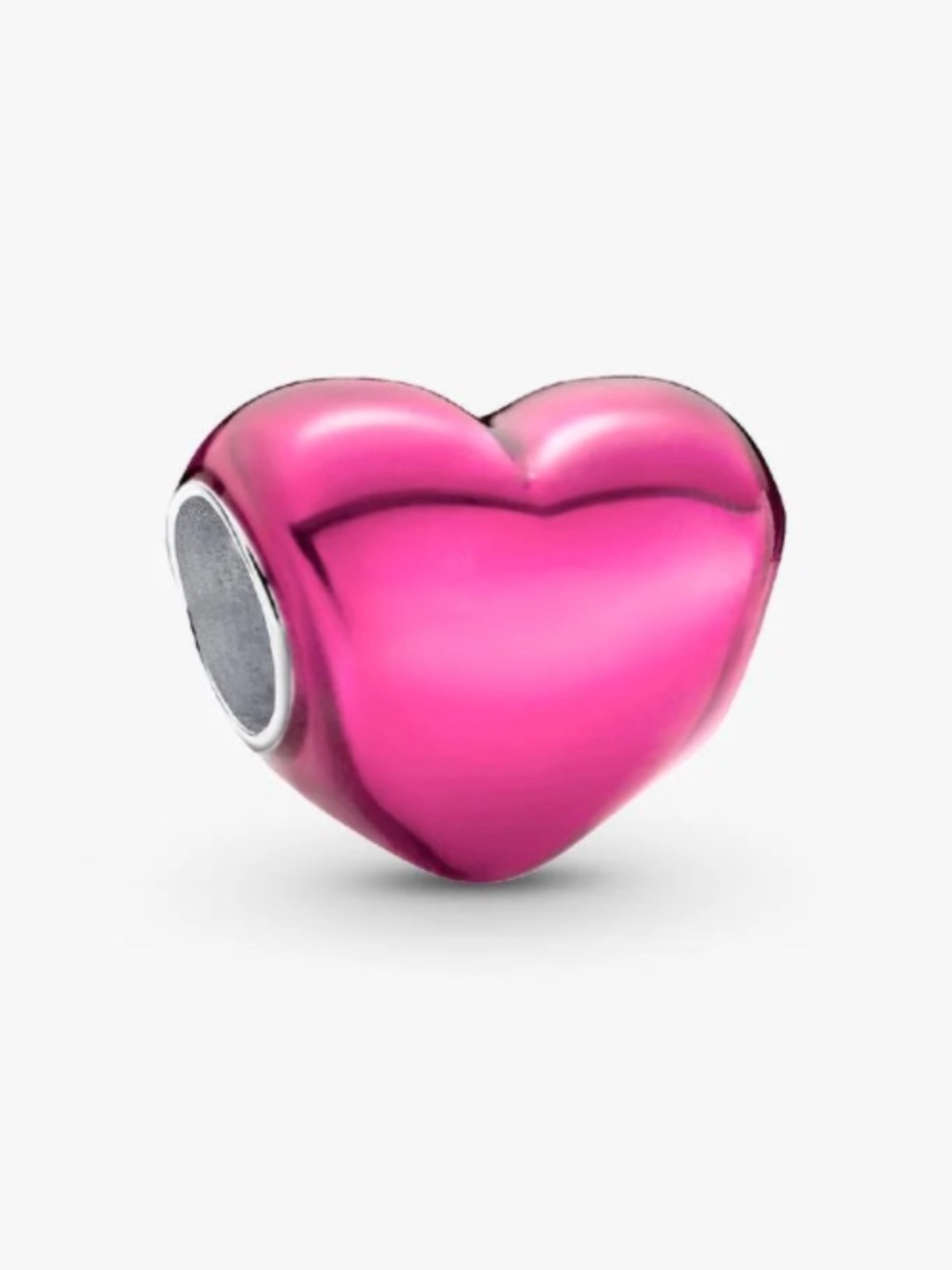 NWT Pandora Charm - Metallic Pink Heart Charm